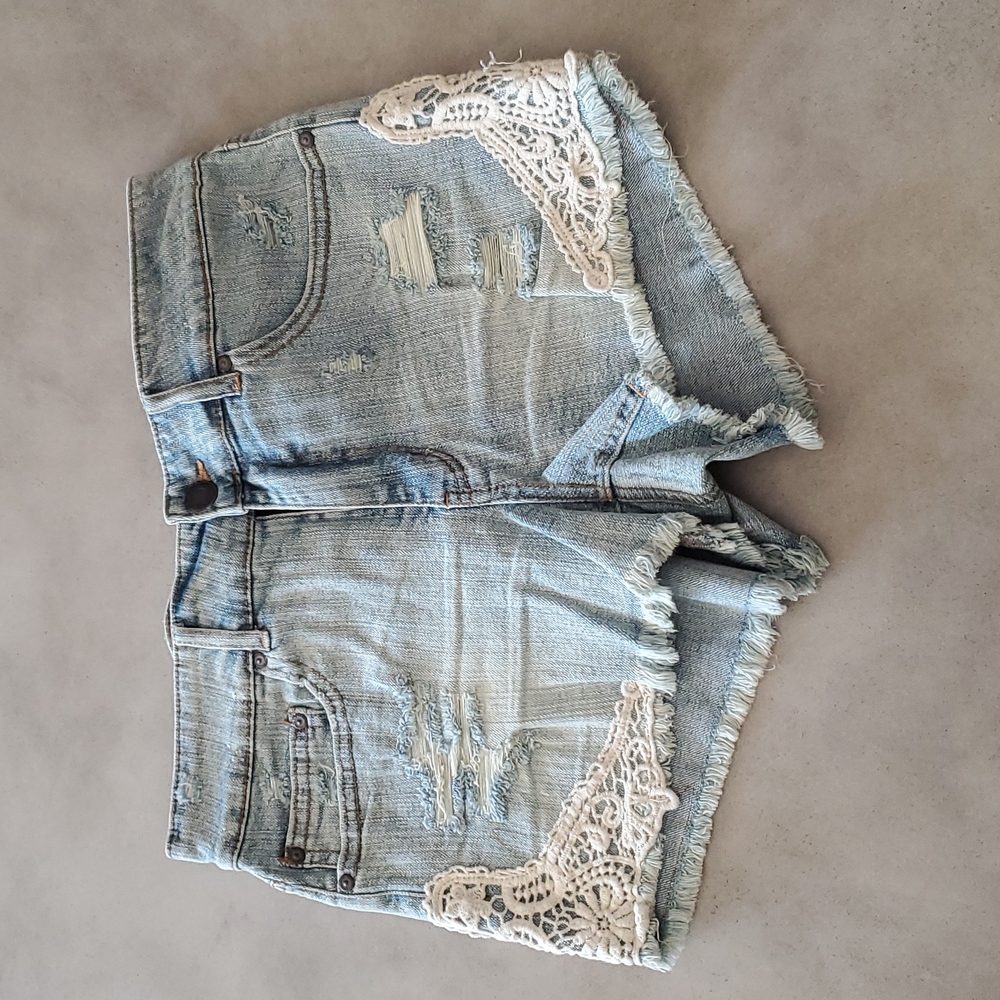 NWOT Shorts with lace sides